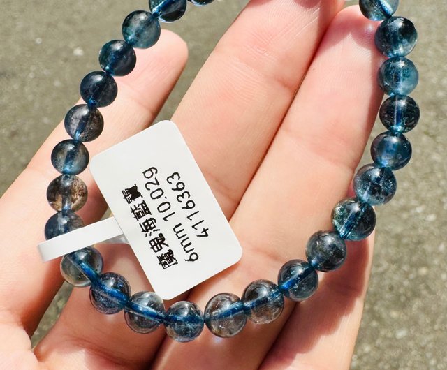 天然デビルアクアマリン 6mm 10.02g メタリック光沢 瞑想クリスタル