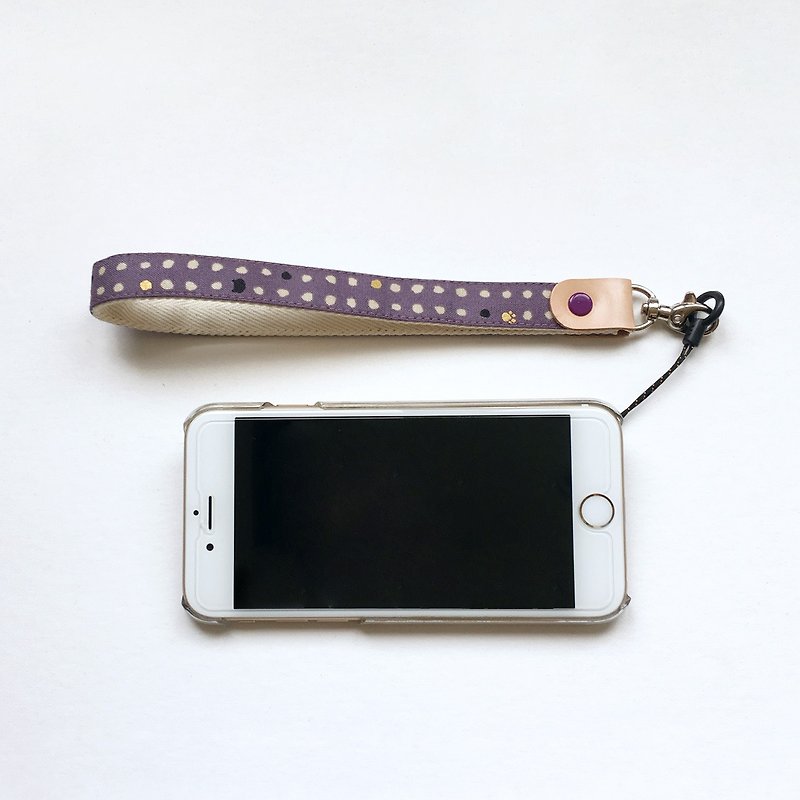 Cat little footprint mobile phone sling/hand strap/jewelry - Other - Cotton & Hemp Purple