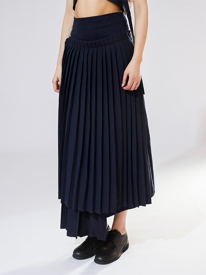Original design detachable girdle irregular patch skirt - Skirts - Other Materials White
