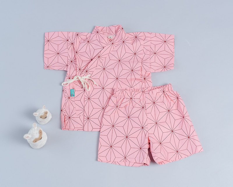 Jinhei Kimono-Japanese style 7 pajamas baby bag fart clothes jumpsuit catch week newborn bb shirt - Onesies - Cotton & Hemp Pink