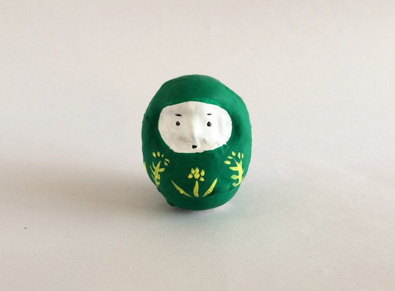 Green Daruma - Stuffed Dolls & Figurines - Paper Green