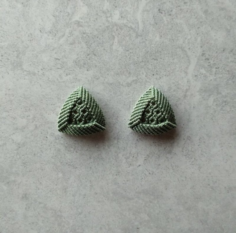 Earrings, Trilliant Green, Pierced Clip-On Available - ต่างหู - ผ้าฝ้าย/ผ้าลินิน 