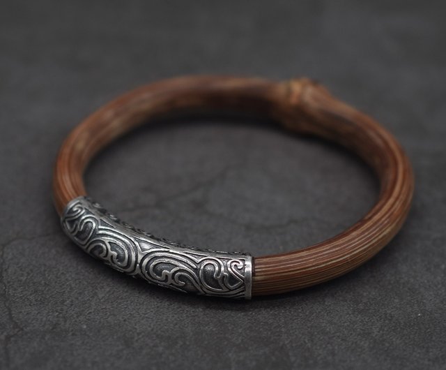 Carved 2025 wood bracelet