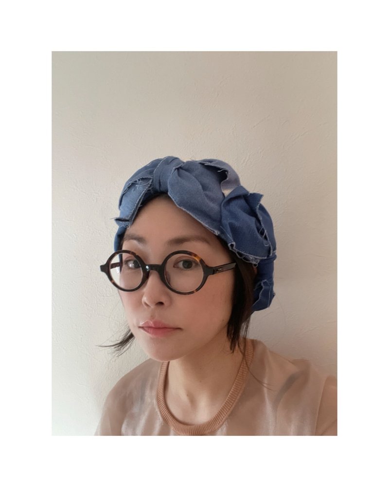 DenimDenim/Blue - ที่คาดผม - ผ้าฝ้าย/ผ้าลินิน สีน้ำเงิน