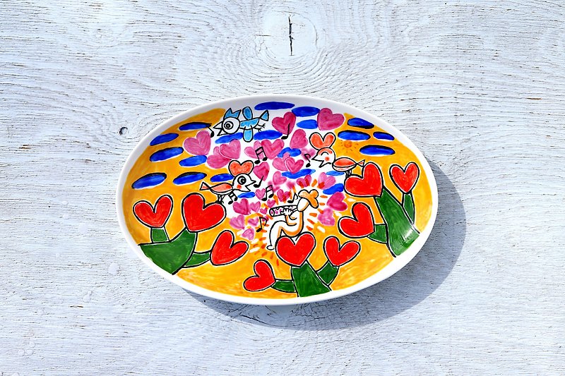 We are not alone Oval plate 3 · outlet - Plates & Trays - Porcelain Multicolor