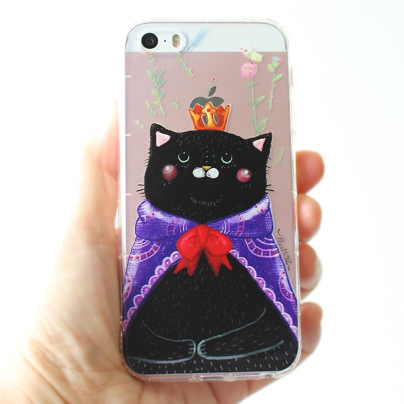 Black Cat Prince phone case _ iPhone, Samsung, HTC, LG, Sony - เคส/ซองมือถือ - ซิลิคอน ขาว