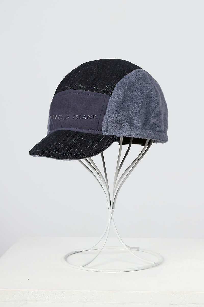 Fleece Contrasting Color Reflective Bicycle Cap-Denim Purple - Hats & Caps - Other Materials Blue