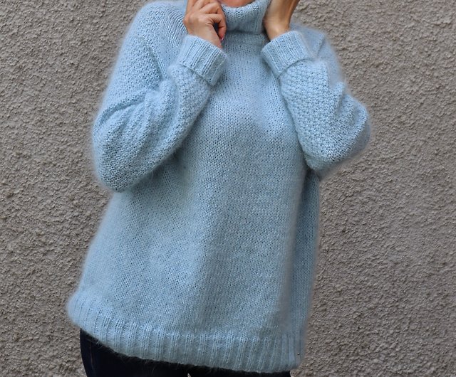 chef diagram Havanemone Angora wool sweater, Hand knit sweater with long sleeve - Shop Belka hats  Women's Sweaters - Pinkoi