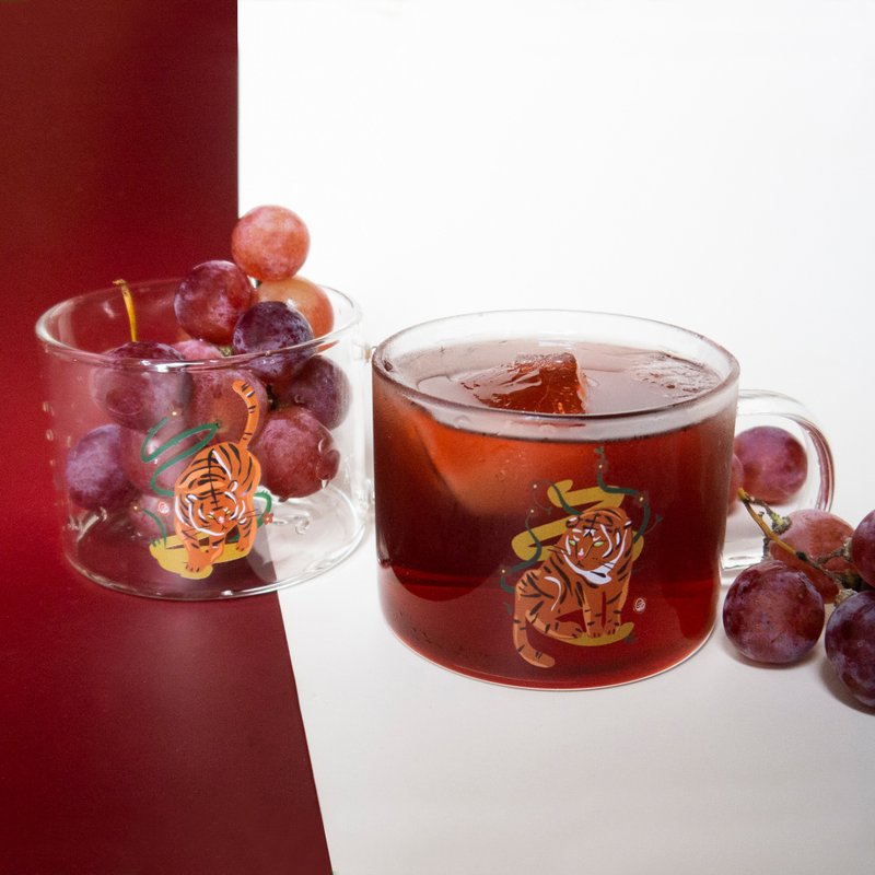發財小虎玻璃對杯 (巡山虎+守山虎) - 玻璃杯 - 玻璃 透明