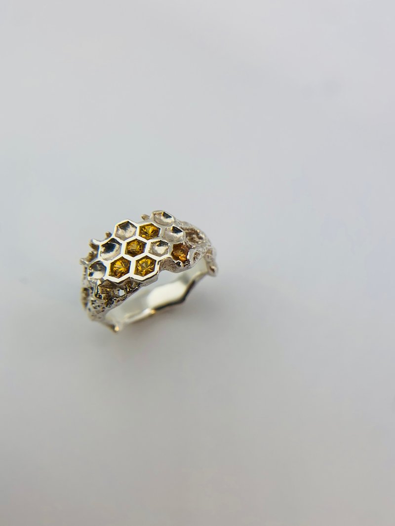 honeycomb / handmade in 925 sterling silver - แหวนทั่วไป - เงิน 