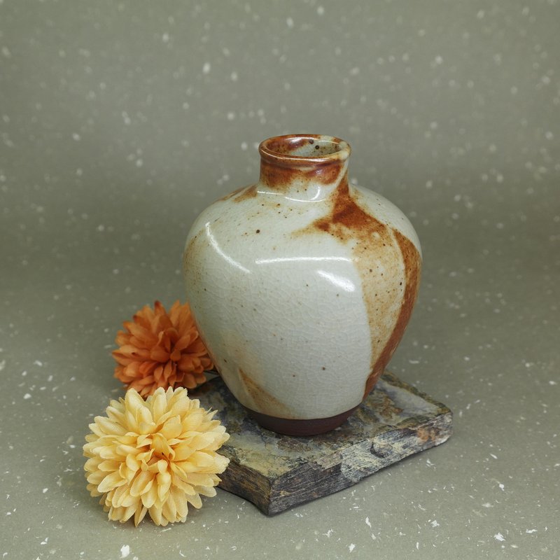 蘇打釉 甕型小口瓶 - 花瓶/花器 - 陶 