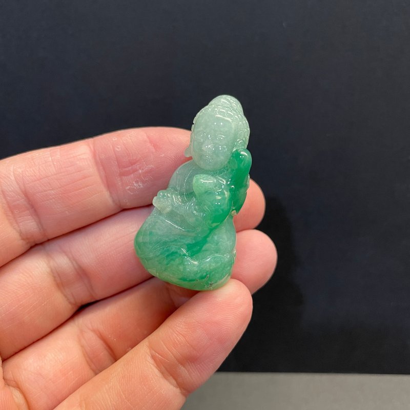 Hanyu Jewelry Natural Jade Zhengyang Green Baby Buddha Buddha Statue Jade Baby Buddha Burmese Jade - Other - Jade 