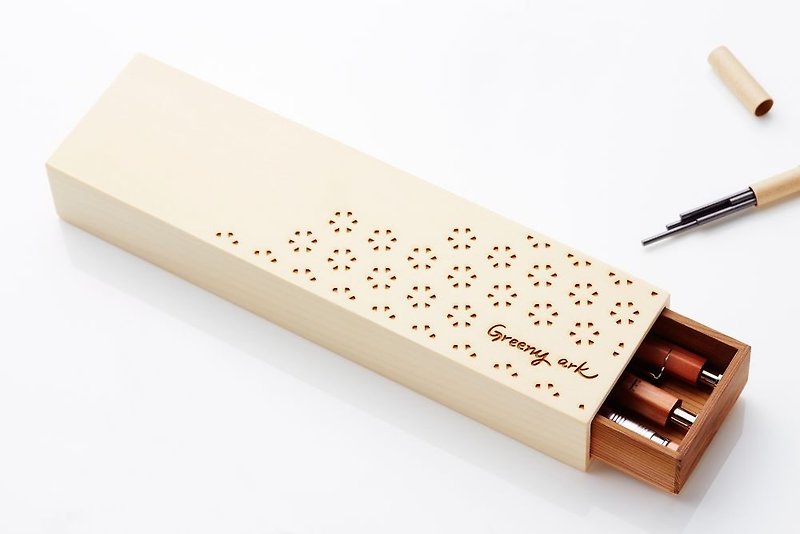 Beixing x Luzhou Joint Fresh Intellectual Log Pen Case - กล่องดินสอ/ถุงดินสอ - ไม้ สีนำ้ตาล