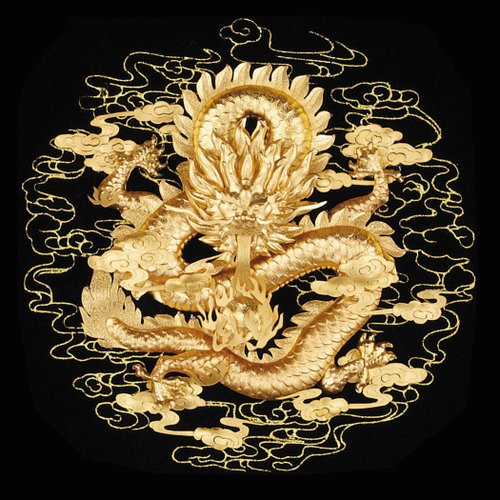 【アンティーク】額縁 飾り物 典藏金品 金箔 祥龍献瑞 中華 インテリア雑貨 500x0.jpg