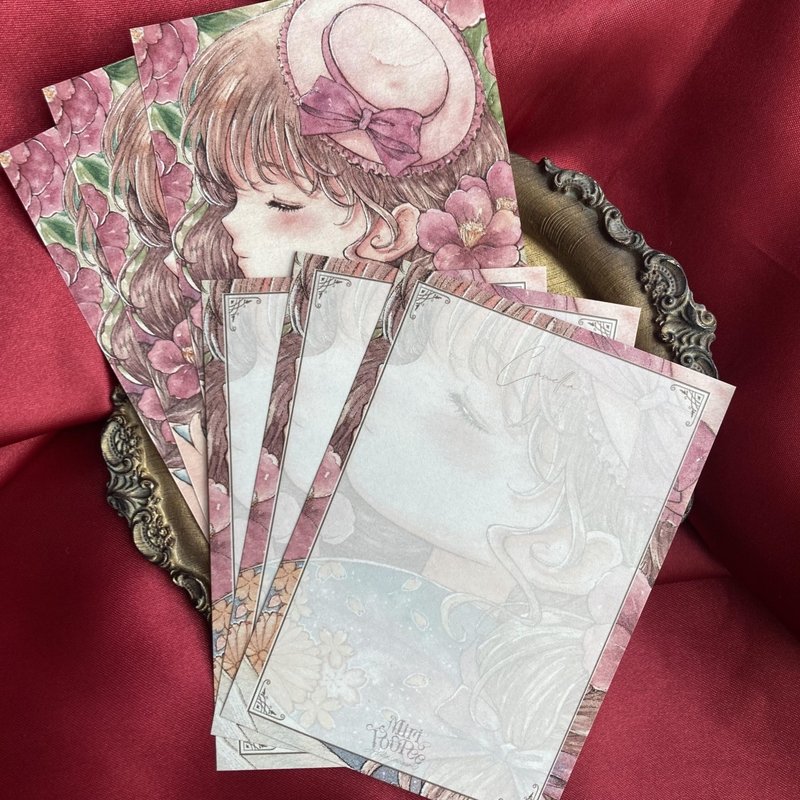 備忘錄　穿著和服的女孩 - 信封/信紙 - 紙 紅色