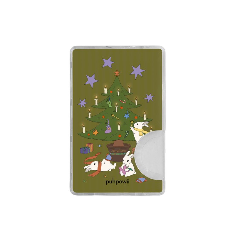Wish Rabbit's Christmas(olive) MagSafe Card Pack - อุปกรณ์เสริมอื่น ๆ - วัสดุอื่นๆ สีเขียว