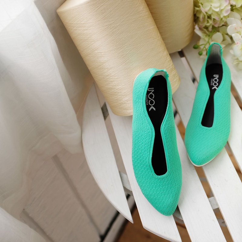 BRIGHT SPOT ELF FLATS/Aquamarine - Women's Casual Shoes - Polyester Green