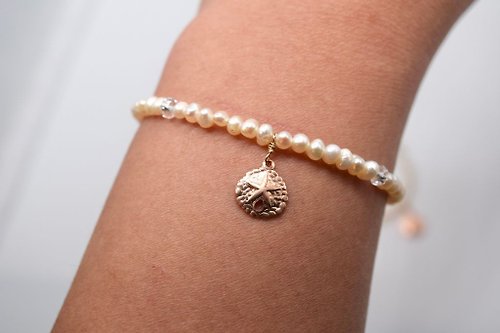 Makai Myjewelry 14K gold filled 優雅沙錢珍珠手鍊 Tiny Rice pearl bracelets