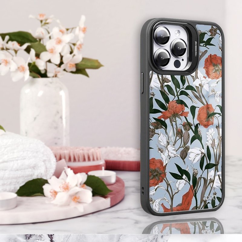 apbs iPhone 全系列 軍規防摔合金框隱形立架手機殼-玫瑰百合 - 手機殼/手機套 - 其他材質 多色