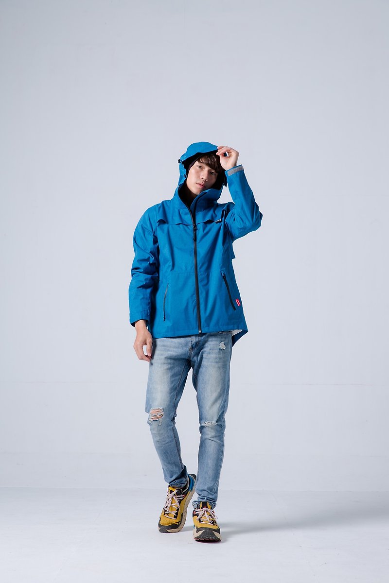 揹客 Packerism 夾克式背包款衝鋒雨衣-日本藍 (單上衣) - 雨傘/雨衣 - 防水材質 藍色
