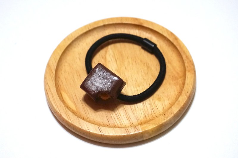Caramel Flowing Chocolate Hair Circle | Artificial Dessert Clay Hair Circle - Hair Accessories - Clay Brown