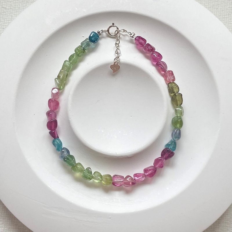 Rainbow Bean Candy Bean Bracelet (A) - Bracelets - Crystal White