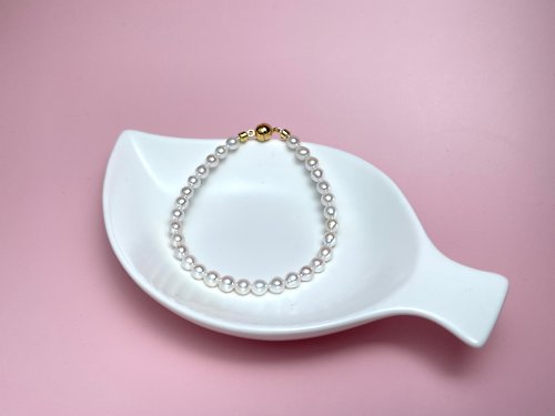 Athena珍珠設計 keshi珍珠手鏈 天然海水珍珠 野生 無核 極光 炫彩 磁