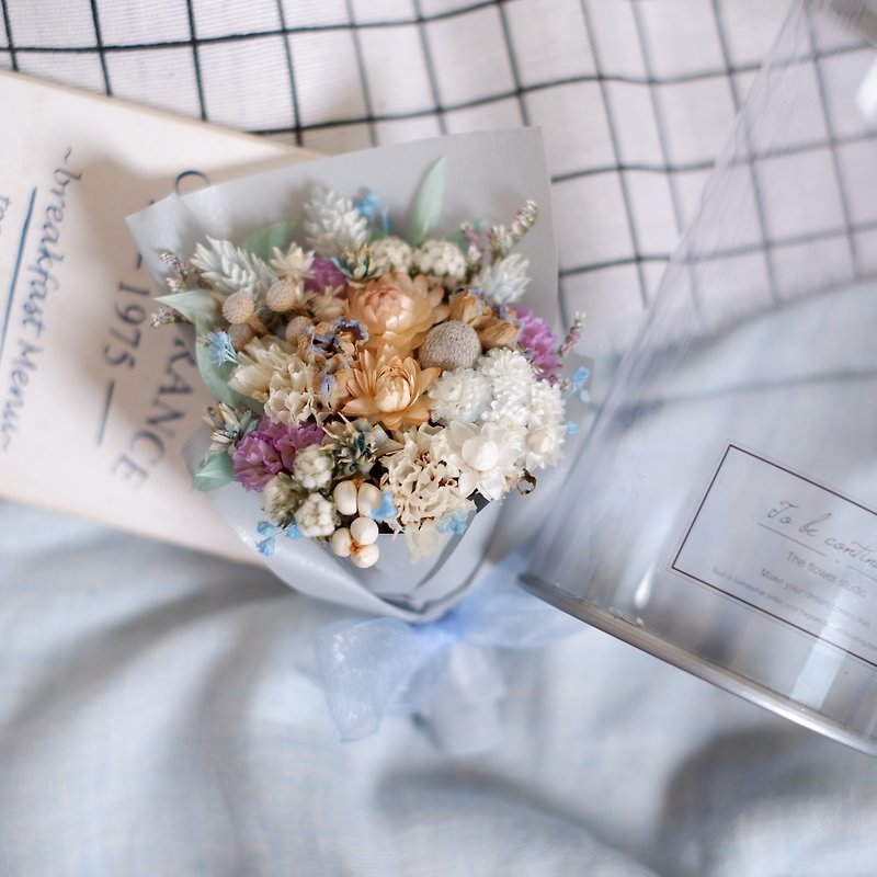 続ける|荒廃した海の乾燥花の花瓶の結婚式の小さなものバレンタインデーの卒業点 - ドライフラワー・ブーケ - 寄せ植え・花 ブルー