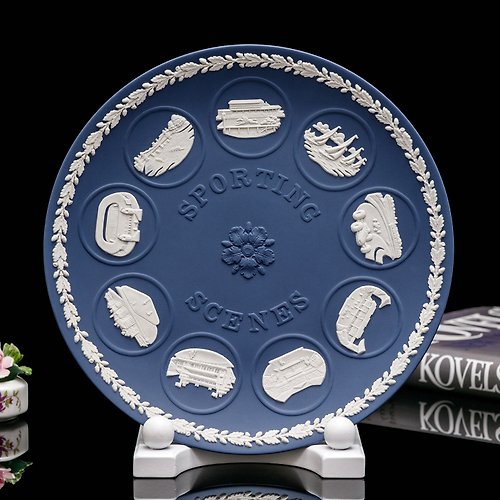 擎上閣裝飾藝術 英國製Wedgwood波特蘭碧玉浮雕 英倫力與美九大競技陶瓷盤 藝術盤