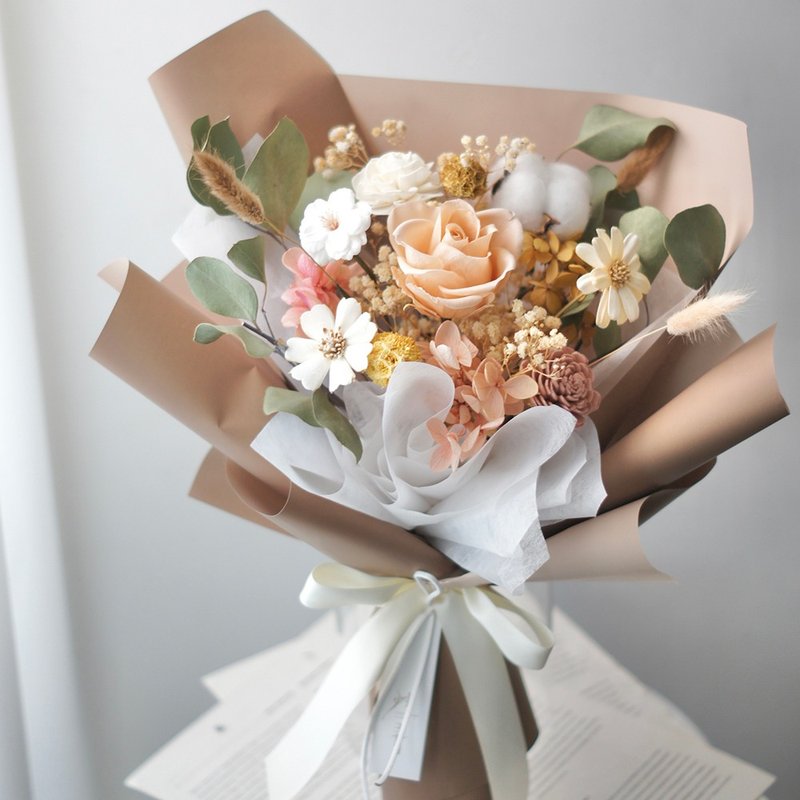 [踸踸Garden Lane Floral] Honey Orange/Valentine’s Day Flower Gift/Notarized Small Bouquet - Dried Flowers & Bouquets - Plants & Flowers 