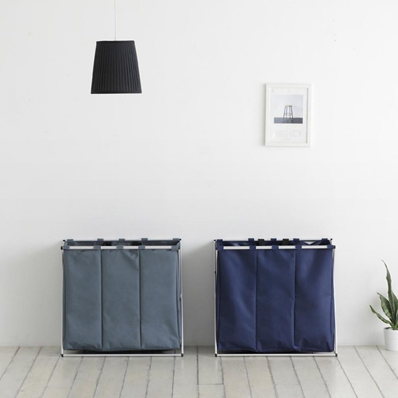 Vino 3 Compartment Folding Laundry Basket - Shelves & Baskets - Polyester Multicolor