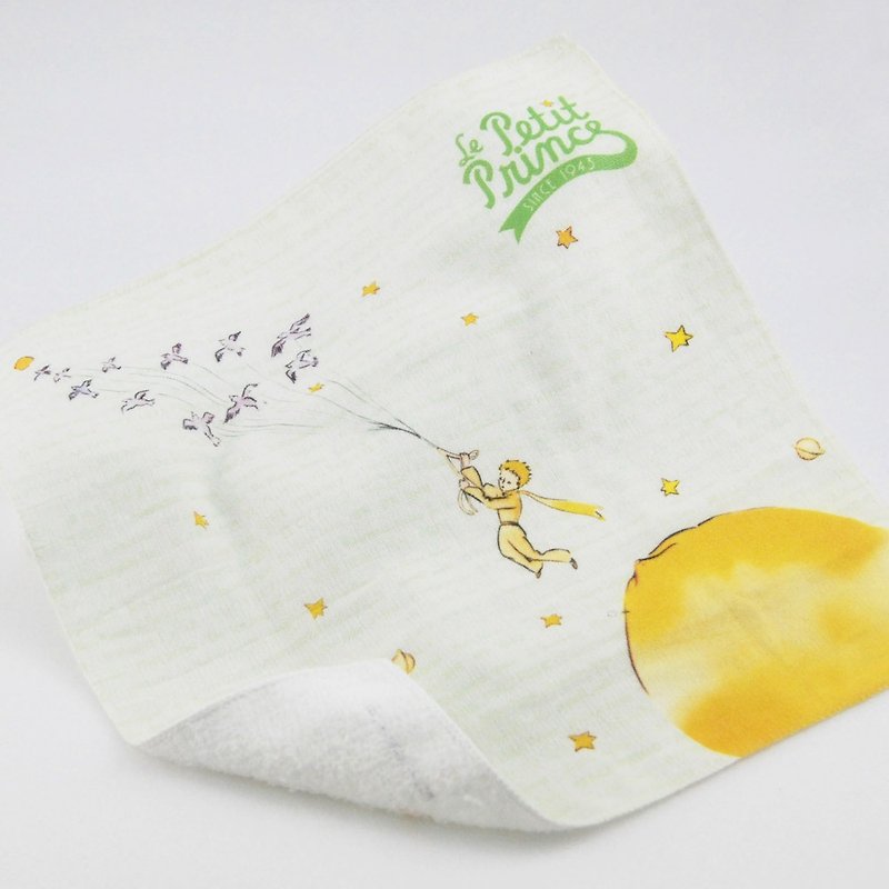 小王子經典版授權：【帶我去旅行】-柔棉小方巾(280g) - 毛巾/浴巾 - 棉．麻 黃色
