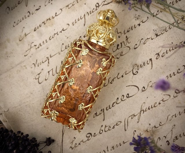 チェコの手作りガラス錫線金メッキ細線細工香水瓶 - ショップ ct