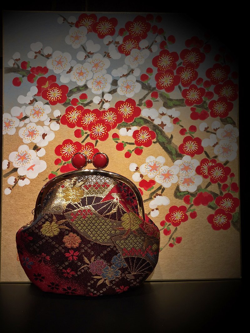Fan Fulai frog eye gold bag - กระเป๋าสตางค์ - งานปัก สีแดง