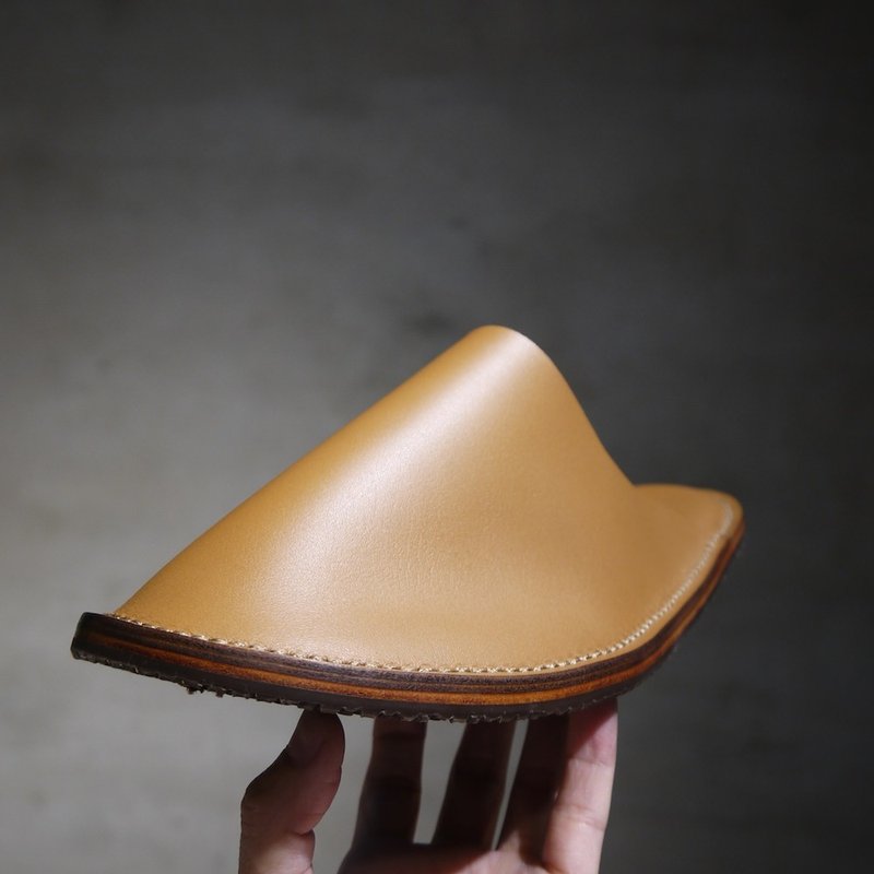YWC 室內皮革拖鞋 2025淺褐色 - 室內拖鞋 - 真皮 卡其色