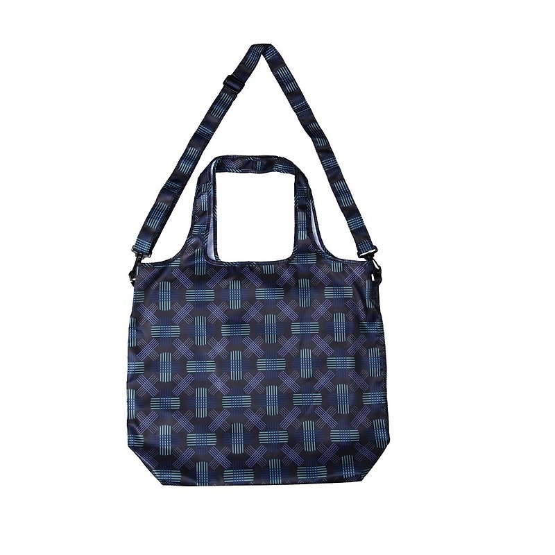 日本風 禮物 H.A.N.D  輕便時尚兩用可摺疊防潑水購物袋 旅行包 - Berlin Black - 側背包/斜背包 - 聚酯纖維 