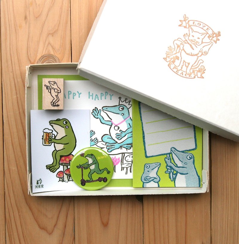 Frog BOX - กล่องของขวัญ - กระดาษ สีเขียว