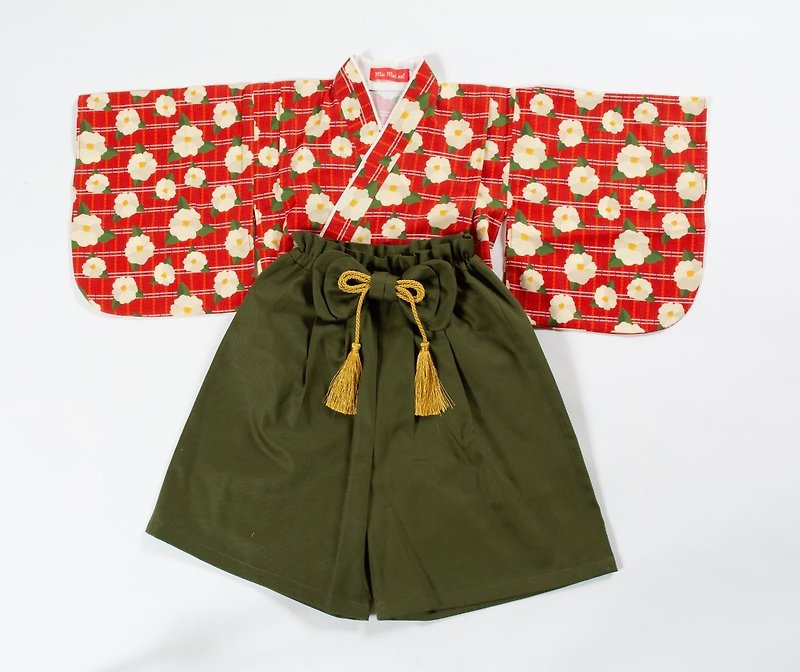 KIDS&BABY kimono and hakama - ชุดทั้งตัว - ผ้าฝ้าย/ผ้าลินิน สีแดง