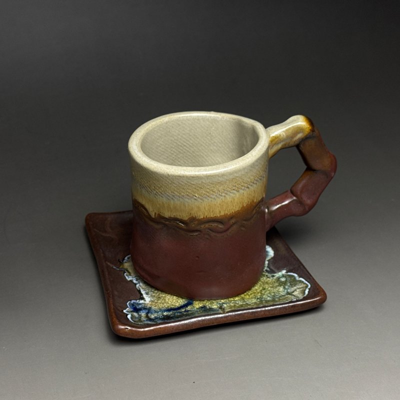 台灣【手作HandMade】侘寂の咖啡杯組柒 - 咖啡杯/馬克杯 - 陶 咖啡色