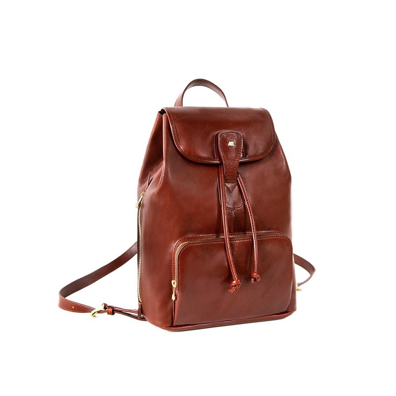 Anniversary [SOBDEALL] drawstring backpack - Backpacks - Genuine Leather Brown