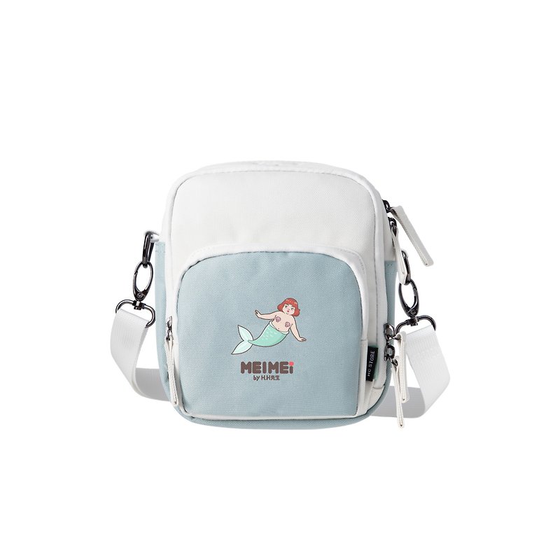Mr. HH Meimei Joint Model - Mermaid Guardian - Environmentally friendly fabric carry-on small bag - Messenger Bags & Sling Bags - Eco-Friendly Materials White