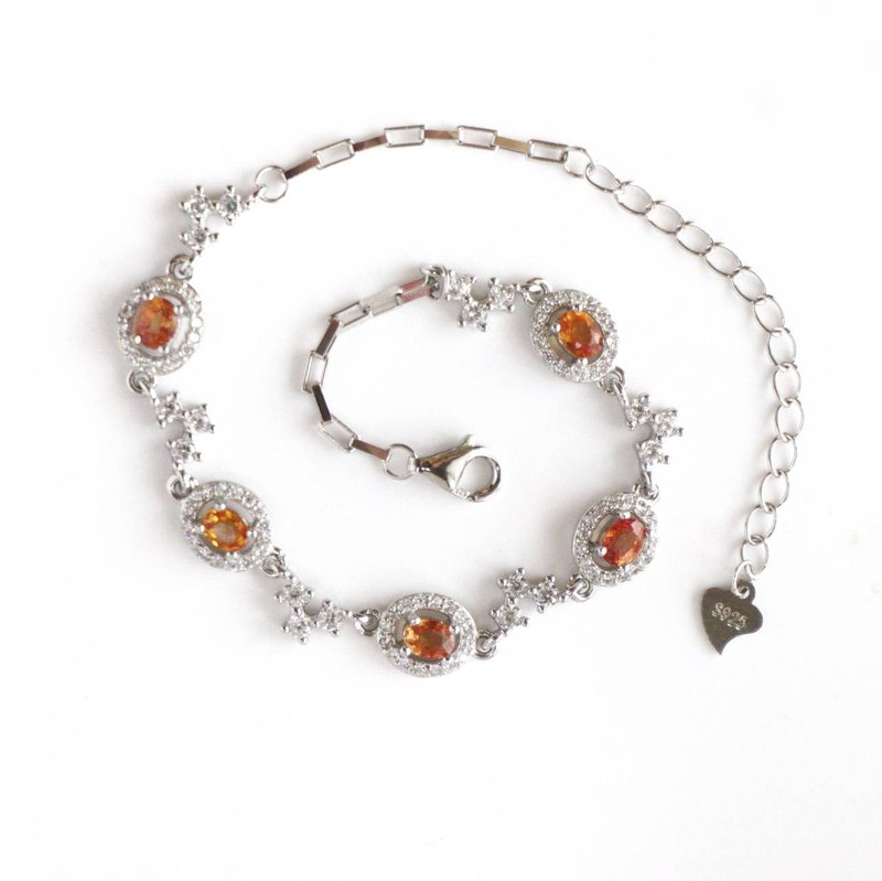Natural Yellow Sapphire Bracelet Sterling Silver 925 - 手鍊/手環 - 純銀 黃色