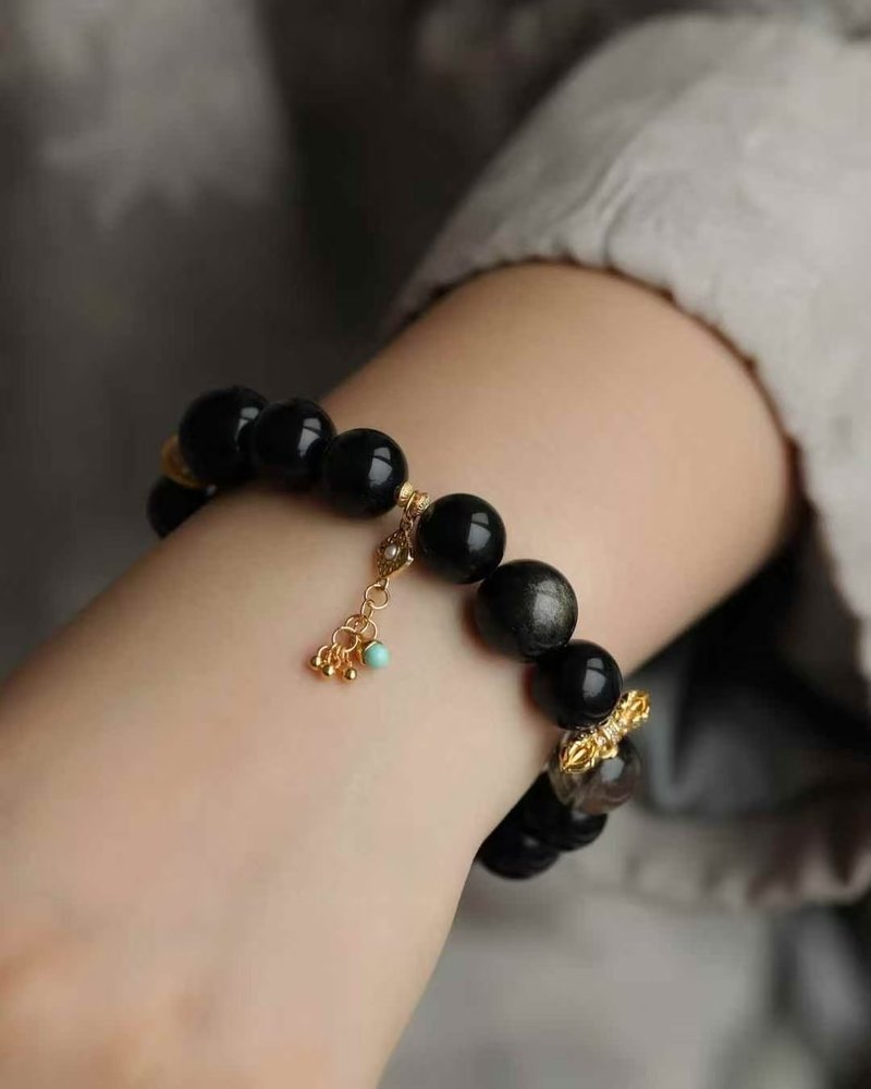 Premium Natural Obsidian Z-20250917-517 - สร้อยข้อมือ - เครื่องเพชรพลอย 