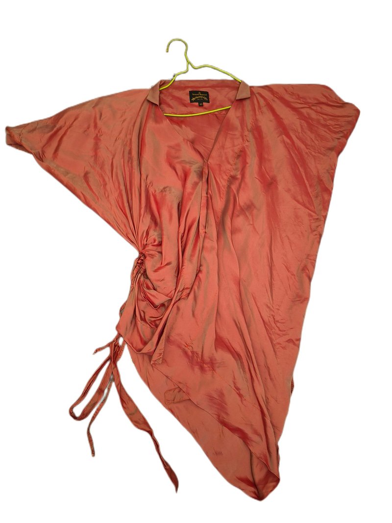 Vivienne Westwood 西太後 中古 異形綁帶連體裙 - 洋裝/連身裙 - 絲．絹 紅色