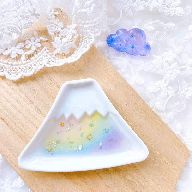 Fuji ceramic plates made in Japan in rainbow colours - ของวางตกแต่ง - เครื่องลายคราม หลากหลายสี