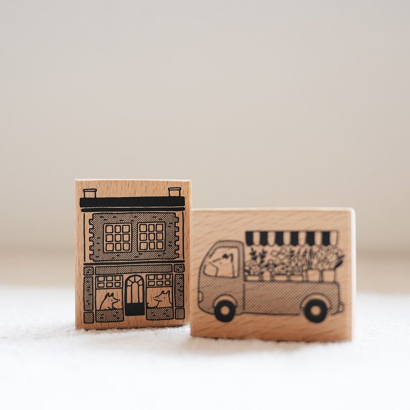 Huji Town Series Huji Bookstore | Single Stamp - Stamps & Stamp Pads - Wood 