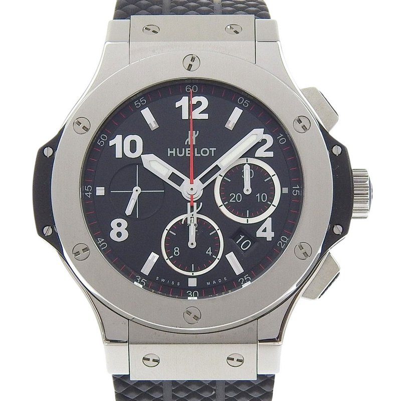 【日本直送】ウブロ HUBLOT ビッグバン 腕時計 301.SX.130.RX SS×ラバー 自動巻き クロノグラフ 黒文字盤 メンズ【中古】 - 女錶 - 不鏽鋼 黑色