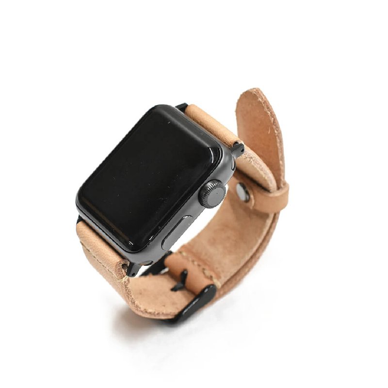 Tochigi Leather, Compatible with all Apple Watch models, Watch strap, Made in Japan, Made from oak tree leather, JAK083 - Other - Genuine Leather Multicolor