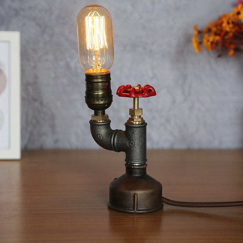 Retro water pipe lamp wrought iron decoration small table lamp Valentine&#39;s Day birthday Christmas gift