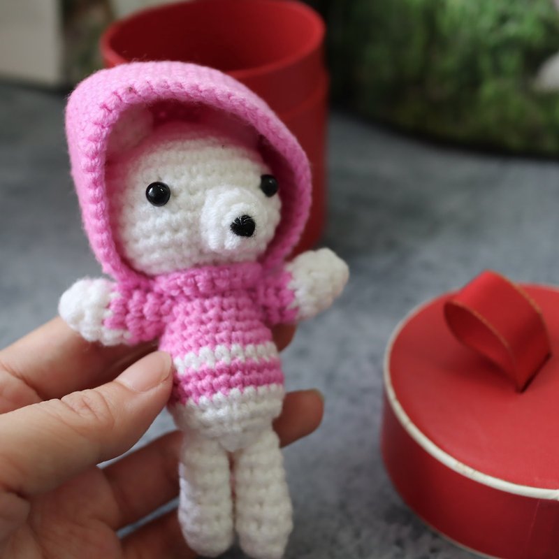Wool Bear (Pink) Hand Crochet Doll Knitting Doll Birthday Gift Miyue Gift Exchange Gift Christmas